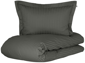 Billede af Borås sengetøj - 140x200 cm - Harmony Antracit - Sengesæt i økologisk 100% bomuldssatin - Borås Cotton sengelinned hos Shopdyner.dk